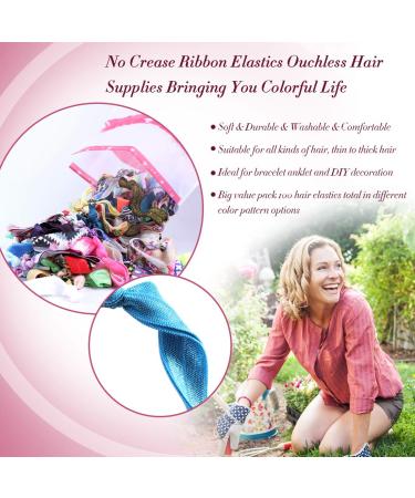 Beauty Wig World 100PCS Elastic Hair Ties - Printed Patterns & Multi-Colors Hair Bands for Women & Girls - Buy Online on GoSupps.com