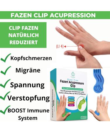 Buy 2 Acupressure Clips - Fazen Portable Device for Headache & Migraine Relief | Stress Reduction & Relaxation - Buy Online on GoSupps.com