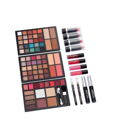 All-in-One 74 Colors Makeup Kit | Complete Cosmetic Palette with Eyeshadows Brushes Lip Gloss Blush & More for Women & Girls - Buy Online on GoSupps.com