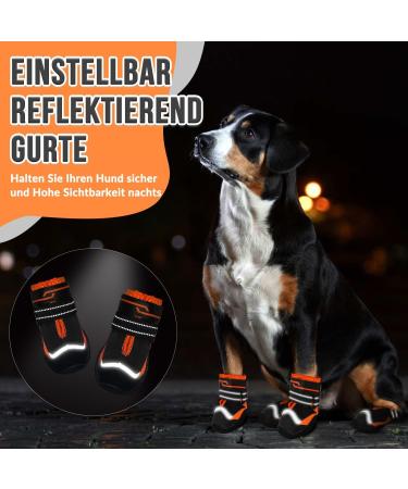 Slowton Waterproof Dog Shoes - Non-Slip Paw Protection for Small & Medium Dogs | 4 Pack Reflective Velcro Fastener Boots - Winter Size 2 (4.5 cm Width) - S-Orange - Buy Online on GoSupps.com