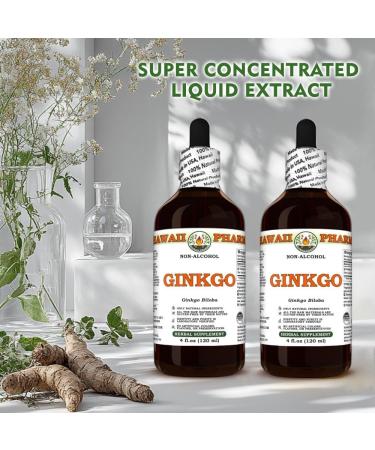 Ginkgo (Ginkgo Biloba) Dry Leaf Glycerite Made in Hawaii Organic Raw Materials All Natural Vegan Lab Tested Alcohol-Free Liquid Extract - 4 fl.oz 4 Fl Oz (Pack of 1) - Buy Online on GoSupps.com