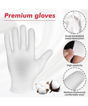 Sibba 2 Pairs Moisturizing Gloves - White Cotton for Overnight Bedtime, Heal Eczema, Repairs Rough & Cracked Hands - Hand Spa Treatment Gloves - Buy Online on GoSupps.com