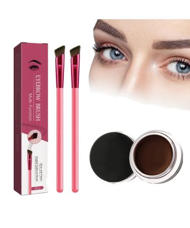 Mnsuid Anjoize Eyebrow Brush 4D Laminated Brow Grooming Kit Home Eyebrow Care Kit 4D Laminated Multifunction Ultra-thin Angled Eyebrow Brush Long Lasting Waterproof (Dark brown)