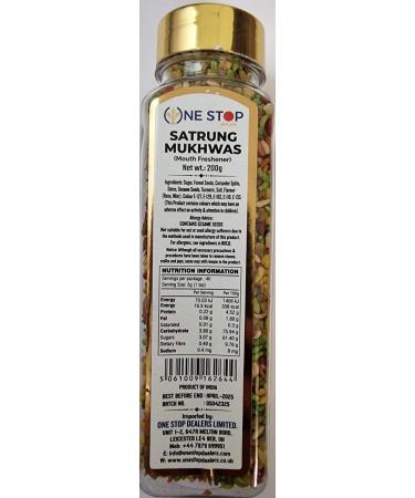 One Stop Dealers Mukhwas Satrung (200 Gram) Jar - Eat Anywhere or Anytime - Easy to Carry - More Popular in After Meal Digestive Treat Snack (Pack of 1)