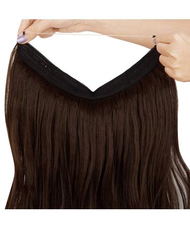 Hidden Halo Hair Extensions | Invisible Crown 18 Curly Medium Brown | Synthetic | Easy to Wear - Buy Online on GoSupps.com