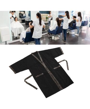 Polyester Short Sleeve Haircut Pocket Apron Stylish and Professional Waterproof Versatile Use Black Color 2 Pockets for Salon Home - Buy Online on GoSupps.com