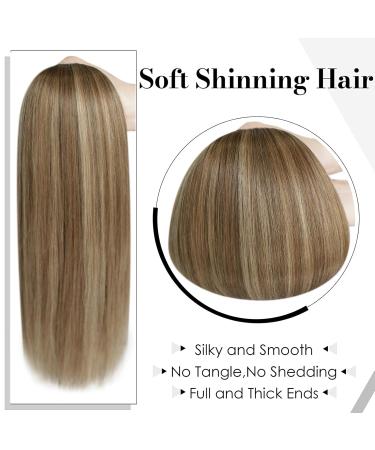 Buy Laavoo Clip-In Real Hair Extensions | Brown Balayage Ombre & Golden Blonde #8/16/8 - 7pcs 105g 50cm - Buy Online on GoSupps.com