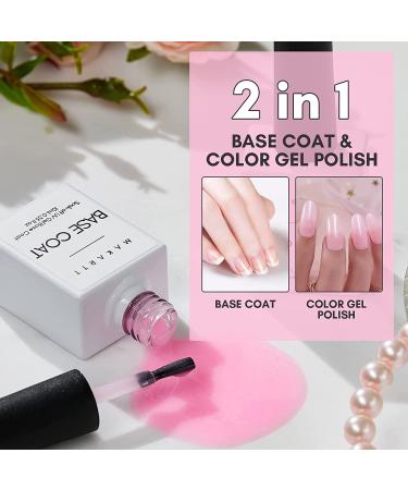 Makartt 2-in-1 Pink Gel Base & Top Coat Kit â€“ Long Lasting Soak Off UV LED Nail Polish (10ml) - Buy Online on GoSupps.com