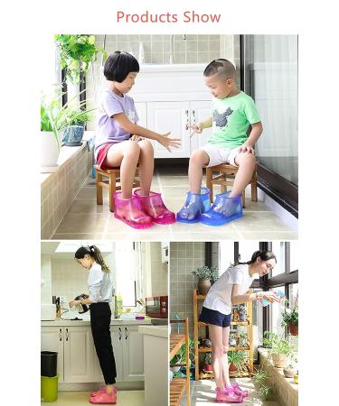 Portable Foot Bath Shoes - 1 Pair for Relaxation and Blood Circulation | Red Medium with Bath Powder - Buy Online on GoSupps.com