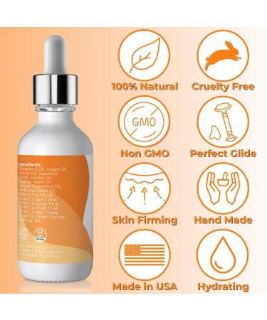 Brookethorne Naturals Gua Sha Oil | 100% Natural Hydrating Facial Oil with Jojoba Rosehip & Argan | Firm & Restore Radiance | Ideal for Gua Sha Massage & Dermaplaning - Buy Online on GoSupps.com