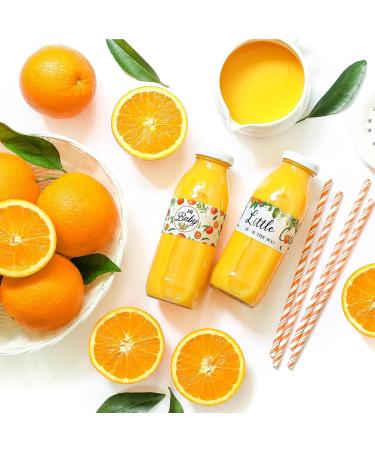 48 Little Cutie Baby Shower Water Bottle Labels - Orange Wrapper Stickers for Boy Girl Baby Shower Decorations - Buy Online on GoSupps.com