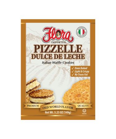 Flora Foods Pizzelle Cookies - Italian Waffle Cookie - Sweet Snack (Dulce de Leche)