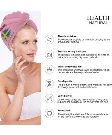 Buy Sweden in My Heartbeat Microfiber Hair Towel Wrap - Super Absorbent Hair Turban for Women | 10x26 Inches | International Shipping - Buy Online on GoSupps.com