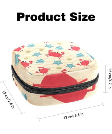 Portable Crab Pattern Sanitary Napkin Storage Bag | Nursing Pad Holder & Period Kit for Women & Girls - Buy Online on GoSupps.com