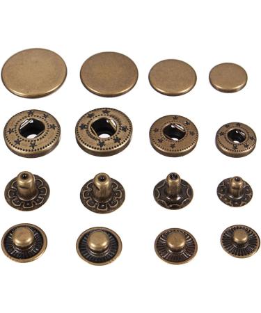 30 Sets Heavy Duty Snap Fasteners | BetterJonny 15mm Antique Brass Poppers for Leather Craft & Sewing - Buy Online on GoSupps.com