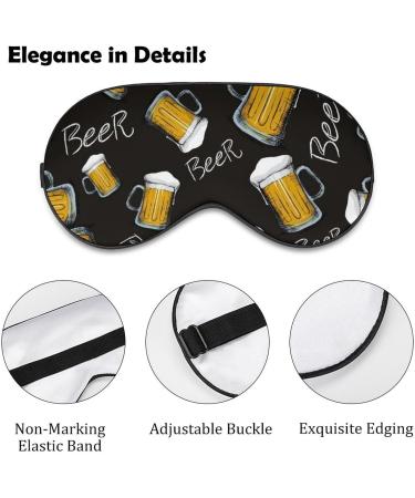 Beer Drinking Saint Patricks Sleep Mask Eye Cover for Sleeping Blindfold with Adjustable Strap Blocks Light Night Travel Nap for Men Women - Buy Online on GoSupps.com