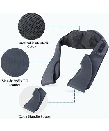 Shiatsu Neck Back Shoulder Massager with Heat - Electric Deep Tissue Massage Pillow for Full Body Relaxation - Home, Office, Car Use - Gray - Buy Online on GoSupps.com