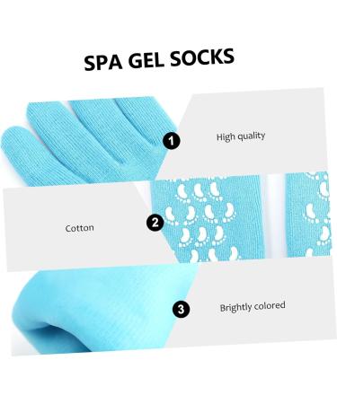POPETPOP Hydrating Gloves Dry feet Gel Socks Cracked feet Gel Socks Moisturizing Toe Socks Toeless Gel Socks Cracked Heels Gel Socks Gel Heel Sleeves Miss Silicone Socks moisturize - Buy Online on GoSupps.com