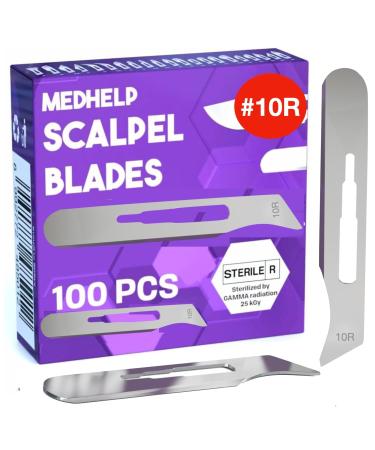 10r Blades Dermaplaning - Pack of 100 Dermaplane Blades 10r High Carbon Steel Dermablade Blades Individually Packed Disposable Surgical Scalpel Blades Sterile #10r Pack of 100