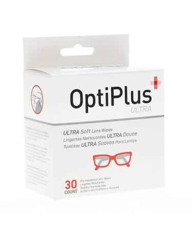 OptiPlus Ultrasoft Pre-Moistened Streak-Free Lens Cloths (30 Count) UltraSoft - 30 Count