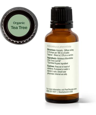 Plant Therapy Organic Tea Tree Oil (Melaleuca) 100% Pure USDA Certified Organic Undiluted Natural Aromatherapy Therapeutic Grade 30 mL (1 oz) - Buy Online on GoSupps.com