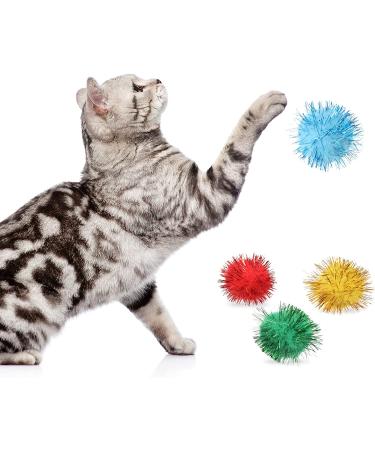 120 Assorted Color Cat Toy Balls - Interactive Furry Pom Pom Balls for Cats - Christmas Party Toy Balls - 1.2 x 1.2 Inch - Buy Online on GoSupps.com