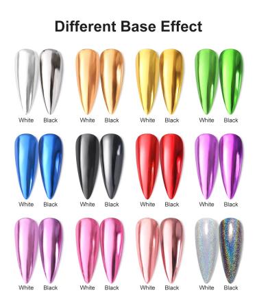 12 Jar Glitter Powder Set - Reflective Mirror Effect & Chrome Powder with 12 Eyeshadow Brushes | International Shipping Available - Buy Online on GoSupps.com