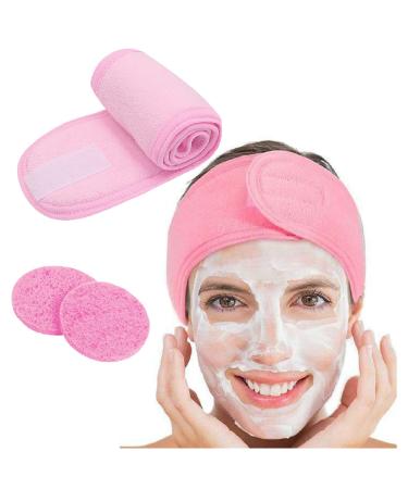 Spa Facial Headband Make up Hair Band Facial Headbands for Women for Sport Yoga Shower pink
