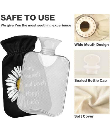 Shop Naanle Hot Water Bottle with Daisy Cover - 1L for Menstrual Cramps & Pain Relief | Heat & Cold Therapy - Buy Online on GoSupps.com