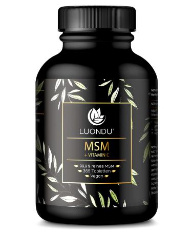 Luondu MSM 2000mg with vitamin C per daily dose - 365 msm tablets high dose - MSM sulfur tablets - MSM highly dose vegan & without additives - Buy Online on GoSupps.com