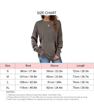 Crew Neck Shirts Long Sleeve Sweatshirts SkinFriendly Pullover Loose Fit and Casual for Home (M) Gray - Buy Online on GoSupps.com