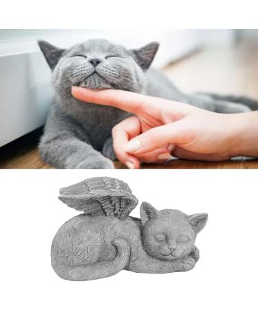 Qcwwy Pet Memorial Statue | Angel Cat Grave Marker | Resin Sleeping Pet Angel Sculpture | Tribute Ornament for Pet Memorials - Buy Online on GoSupps.com