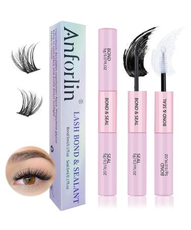 Anforlin Lash Bond and Seal Waterproof - Long Lasting 2-in-1 Lash Glue for False Eyelashes (0.17 oz Each) - International Shipping Available - Buy Online on GoSupps.com