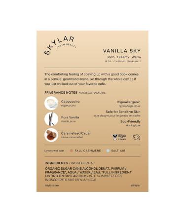 Skylar Vanilla Sky Eau de Parfum -Hypoallergenic & Clean Perfume for Women & Men Vegan & Safe for Sensitive Skin- Notes of Cappuccino Vanilla & Caramelized Cedar - 50mL /1.7 Fl oz - Buy Online on GoSupps.com