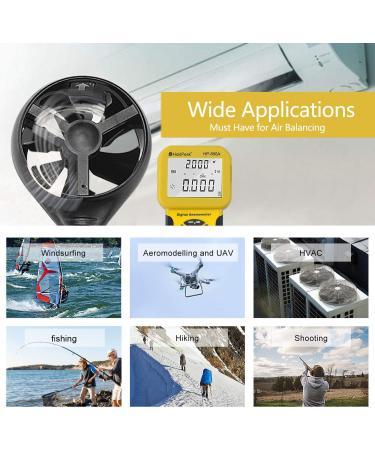 Holdpeak 826A Anemometer - Digital Wind Speed & Temperature Meter with Data Logger | / | Max/Min/Average/Current | Yellow - International Shipping Available - Buy Online on GoSupps.com