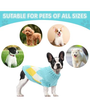 Warm Dog Sweater for Small Dogs - Knit Pet Turtleneck Vest | Winter Comfort - Blue XL - Buy Online on GoSupps.com
