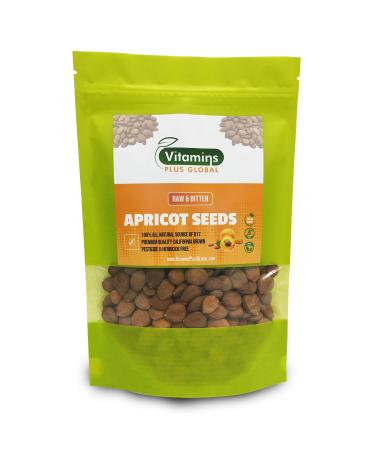 Bitter Apricot Seeds / Kernels, Natural Source of Vitamin B17, Large and Raw, Vegan, Non GMO California Grown, Pesticide Free, Herbicide Free, In a Recyclable Stay Fresh Resealable Pouch 1lb