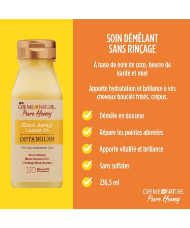 Creme of Nature Knot Away Leave-in Detangler - Pure Honey, Coconut Oil, Shea Butter - 8 oz - Buy Online on GoSupps.com