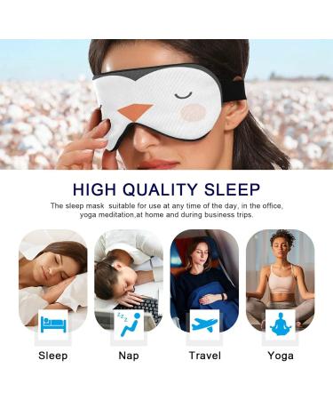 Cute Penguin Sleep Mask | Cooling Funny Eye Mask for Sleeping | Blackout Blindfold with Elastic Strip | One Size Fits All - Buy Online on GoSupps.com