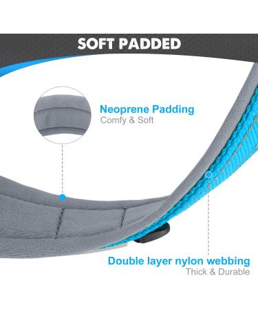 Joytale Softly Padded Neoprene Dog Collar for Large Dogs - Nylon Reflective Wide Collar in Baby Blue (Size L 1 Pack) - Buy Online on GoSupps.com