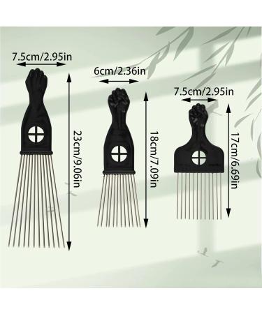 3 Metal Afro Combs Set for Thick, Wavy, and Tangled Hair - Ideal for Afro Hair Styling at Home or Salon - Buy Online on GoSupps.com