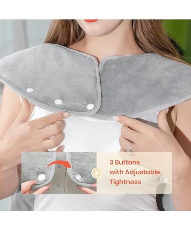 Large Electric Heating Pad for Back, Neck, and Shoulders - 22x37 - 6 Heat Settings, 4 Time Settings Auto-Off - Gray - Ideal Gifts - Buy Online on GoSupps.com
