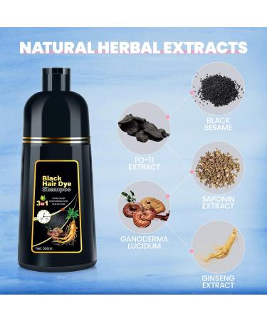 JUANCHI Organic Hair Dye Shampoo 3 in 1 for Gray Hair - Paraben Free Easy to Use Long-Lasting 16.9 Fl Oz (500 ml) - Ideal for Men & Women Ship Internationally - Buy Online on GoSupps.com
