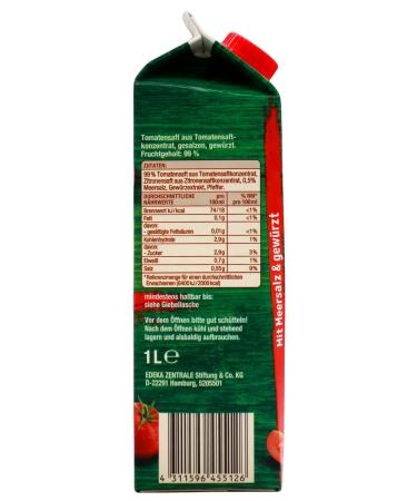 Buy Good & Cheap Tomato Juice - 8 Pack (8 x 1L) | International Shipping - Buy Online on GoSupps.com