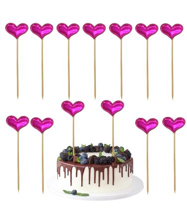 50pcs Valentine's Day Cupcake Toppers Heart Cupcake Picks Snowman Love Heart Design Valentine Cake Toppers Toothpicks Baby Shower Birthday Valentine Party Cake Decoration Supplies