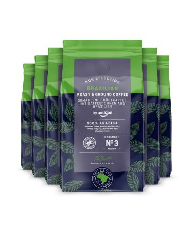 Our Selection by Amazon torr fi et Br silien Caf moulu torr faction moyennement pouss e 1.36kg 227g lot de 6 - Certifi Rainforest Alliance Brazilian 227 g (Lot de 6)