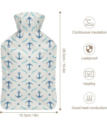 Hot Water Bottle with Lid - Pirate & Anchor Rubber Hot Water Bag for Pain Relief Cramps & Foot Warmer | Hot & Cold Therapy - Buy Online on GoSupps.com