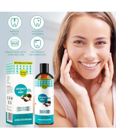 Natural Coconut Oil Mouthwash & Bamboo Toothbrush Set - 8 Fl Oz | Alcohol-Free Fresh Breath & Tooth Whitening | Eco-Friendly Oral Care - Buy Online on GoSupps.com