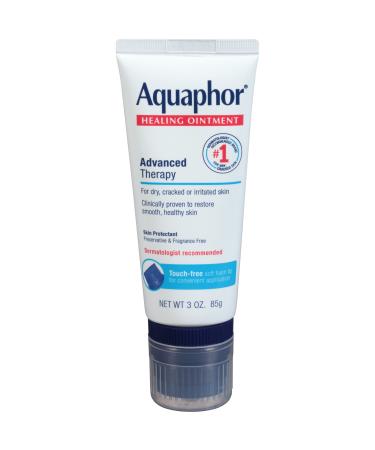 Aquaphor Healing Ointment With Touch-Free Applicator - For Dry Chapped Skin - 3 oz. Tube