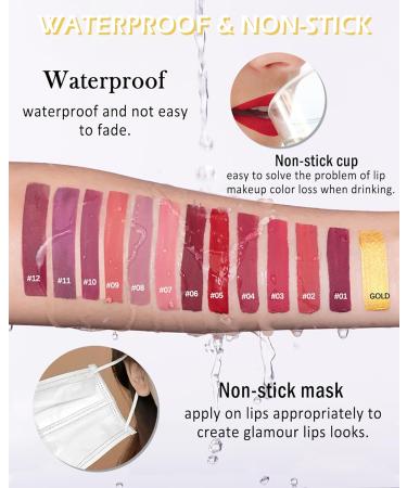 Buy Matte Liquid Lipstick Kit - 3 Dark Red Plum Shades | Long-Lasting Waterproof Lip Stain & Gloss | Perfect Makeup Gift for Women | Set 04 - Buy Online on GoSupps.com